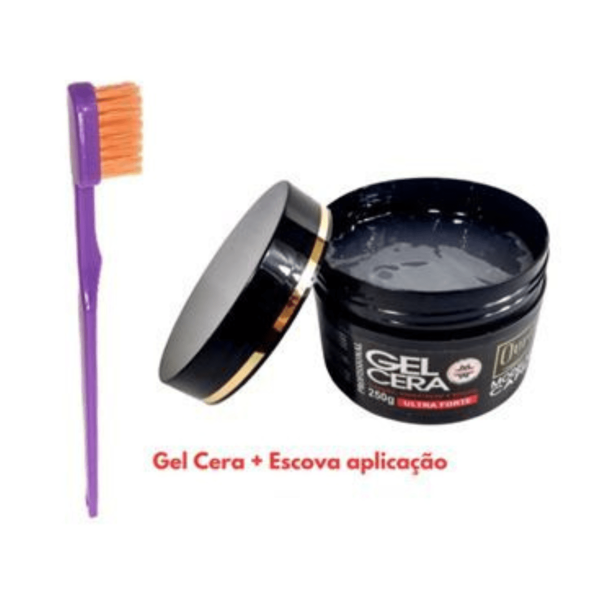 Kit BABY HAIR Gel Cera Ultra Forte Fixação Ouribel 250g (Escova para aplicação)
