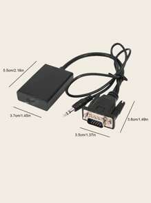 Cable adaptador HDMI compatible con audio y video para conectar portátil/PC a pantalla HDTV - Negro - Ver 5