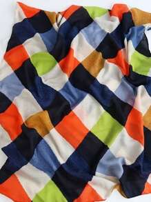 1pc Elegant Women's Tartan Print Scarf Hijab, Headscarf, Beach Towel, Daily Wear, Festival Decoration Scarf - Multicolor - View 5