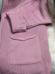 Cardigan cu mânecă lungă tricotat minimalist minimalist pentru femei