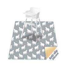 Baby Splat Mat For Under High Chair, 43.3 X 43.3 Inch Boho Splash, Waterproof And Washable Spill Mat, Anti-Slip Floor Protector - Multicolor - View 9