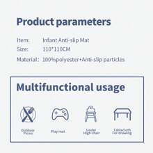 Baby Splat Mat For Under High Chair, 43.3 X 43.3 Inch Boho Splash, Waterproof And Washable Spill Mat, Anti-Slip Floor Protector - Multicolor - View 4