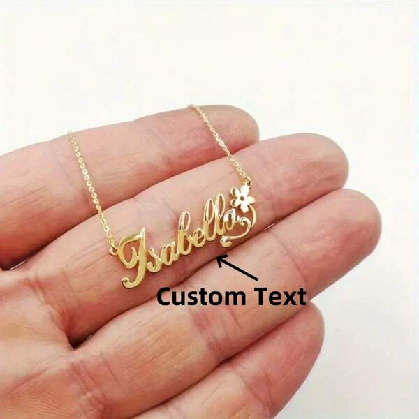 1pc Gold Silver Stainless Steel Custom Flower Name Pendant Necklace Adjustable Personalized Nameplate Necklace Accessories Custom Name Pendant Necklace, Personalized Gift Birthday Gift, Mother's Day Gift For Wife Exquisite Family Flower Necklace, Birthday Jewelry Valentine's Day Gift For Her (Custom In English Only) Sunflowers Silver,Gold Stylish,Fall Fashion,Casual,Vintage,Old Money,Contracted,Simple,Cuties Custom,Personalized,Unique Ideal Gifts For Her Girlfriend,Mom,Family,Friends,Daughter,Her,Grandparents For Anniversaries,For Birthdays,For Daily Wear,For Prom,For Mother's Day,For Valentine's Day,For Graduation,For Weddings Valentines,School Supplies,Back To School,School Gift,For Office,For School,For Classroom,For Teacher Gifts,For University,For Colleague,For Dorm Rooms,For Teacher,For Boys And Girls,For Teenagers,Junior High School Students,Middle School Students,High School Senior High School Students,College Students,University Students,Freshman,Sophomore,Underclassmen