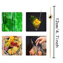 700 件/200 件/100 件/50 件/20 件/10 件金色/粉色/白色/银色一次性竹串，圆珠设计，适用于厨房、沙拉、婚礼、节日派对、聚会、生日