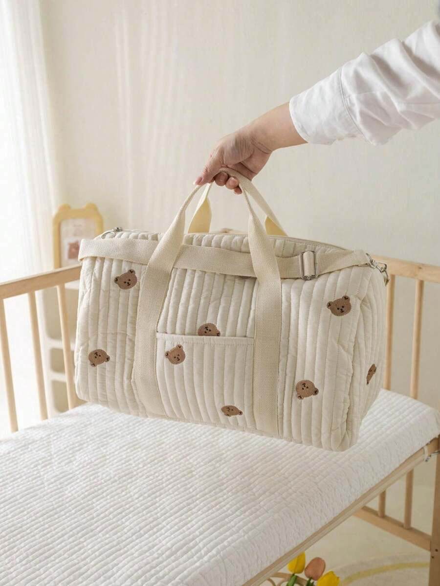 2024 New Korean INS Embroidered Mommy Bag, Large Capacity Diaper Bag Tote With Shoulder Strap For Mommy & Travel