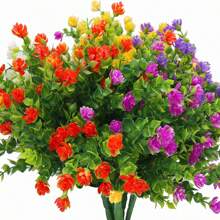 1 pieza Flores artificiales, plantas artificiales resistentes a los rayos UV, plantas de plástico para exteriores, plantas artificiales que no se descoloran para decoración de verano al aire libre