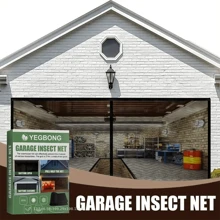 Garage Screen Door 13x6.5FT For Double Garage Doors - Fiberglass Garage Screen Cover Kit Garage Door Curtain, Easy Assembly & Pass (Black) - Black - View 1