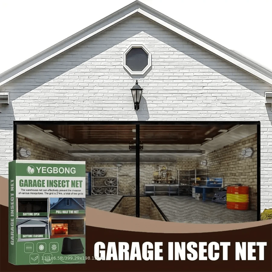 Garage Screen Door 13x6.5FT For Double Garage Doors - Fiberglass Garage Screen Cover Kit Garage Door Curtain, Easy Assembly & Pass (Black) - Black - View 1