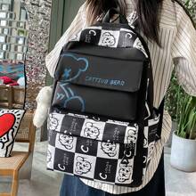 3pcs/Set Large Capacity Backpack Set, Women Multi-Function Bookbag, Clothing Organizer Bag, Daily Travel Luggage - Pink - View 11