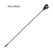 Stainless Steel Mixing Spoon Spiral Pattern Bar Teadrop Spoon Bartender Tools Stir Spoon 30/40cm Bar Tool, For Outdoor, Camping - Multicolor - View 11