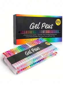 12/18/36/48/60PCS Neutral Pens Unique Colors (No Repetition) Adult Coloring Book Set Drawing Box, Coloring, Doodle Color Creative Manual Colors, Perfect For Drawing, Painting Christmas, Christmas Gifts, New Year Gifts School Supplies, School Essentials, Return To School, School Supplies, Return To School Supplies, Return To School Supplies - Multicolor - View 1