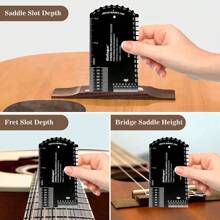 Guitar String Action Gauge Ruler Set Up Gauge Multifunction Fret Rocker Luthier Tool With Leathers Case, Precise Etched - Multicolor - View 7