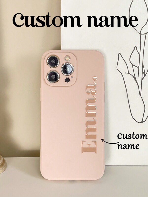 1 Piece Customized Name Phone Case, Personalized Name Design Case, Customized Name Case, Personalized Phone Case With Picture, Custom Image Phone Case, Anniversary Gift, Valentine's Day Gift, Birthday Gift, Wedding Gift, Mother's Day Gift, Father's Day Gift, Best Friend Gift, Gift For Mom/Dad, Gift For Boyfriend, Gift For Boyfriend, Suitable For 11/12/13/14/15promax, Galaxy A15/A25/ A35/A55/S23/24ultra Series