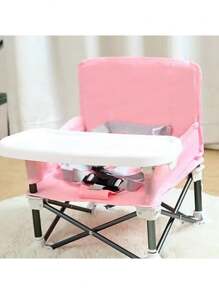 Toddler Travel Booster Seat, Compact Folding Eating Camping Beach Lawn Chair With Removable Tray Indoor Outdoor