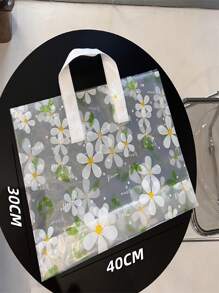 10pcs Spring Floral Pattern Plastic Shopping Bags & Gift Bags With Handles
