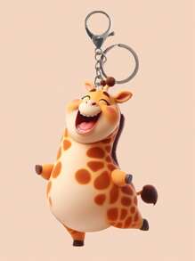 1个亚克力可爱长颈鹿休闲钥匙扣，派对礼物或万圣节礼物，送给朋友、背包、学校用品、汽车配件、哥特风Y2K万圣节配饰、教师节、圣诞节包包挂饰、汽车配件、姐妹礼物创意 - 彩色 - 查看 3