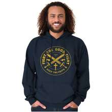 Keep Faith Christian Bible Scripture Hoodie Sweatshirt Men - Navy - View 1