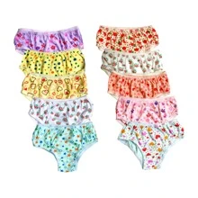 Kit 10 100% Cotton Children's Panties For Girls