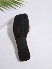 Women's Large Size 2024 New Fashion Flat Sandals, Slip-On Slides With Faux Pearl Decor, Wide Fit Open Toe Summer Beach Slippers