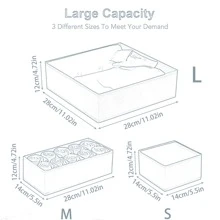 1/3/6/9/12 Packs Foldable Cloth Storage Box Closet Dresser Drawer Organizer Fabric Baskets Bins Containers Divider For Clothes Underwear Bras Socks Lingerie Clothing