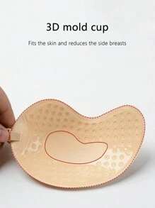 Sutien din silicon adeziv fără bretele caise cu petale de sân invizibil pentru rochii fără spate și decolteuri adânci - Caisă - Vizualizare 6