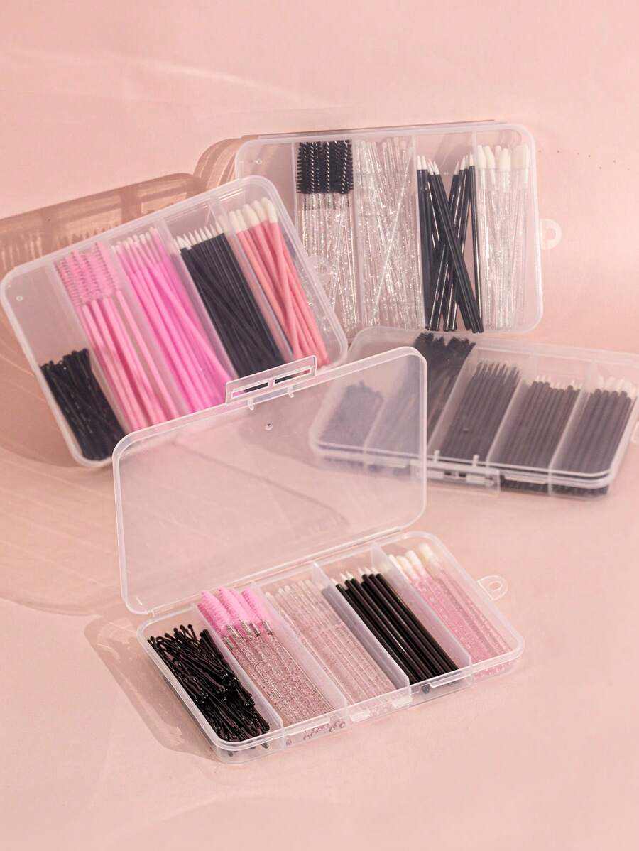 HMQ beauty 80 Pieces Of Makeup Tools Disposable Mini Eyelash Brush Lip Brush Eyeliner Hair Brush Card Box Beauty Salon Eyelash Tools - Multicolor - View 1