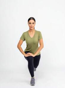 Women's Dri FIT V-Neck T-Shirt - màu xanh lá - Xem 6