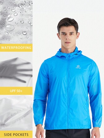 TECTOP Freundin-Stil Herren Laufjacke Sonnenschutz Outdoor Sport tragbar faltbar atmungsaktiv leicht Tasche Langarm Boarding Angeln Reißverschluss