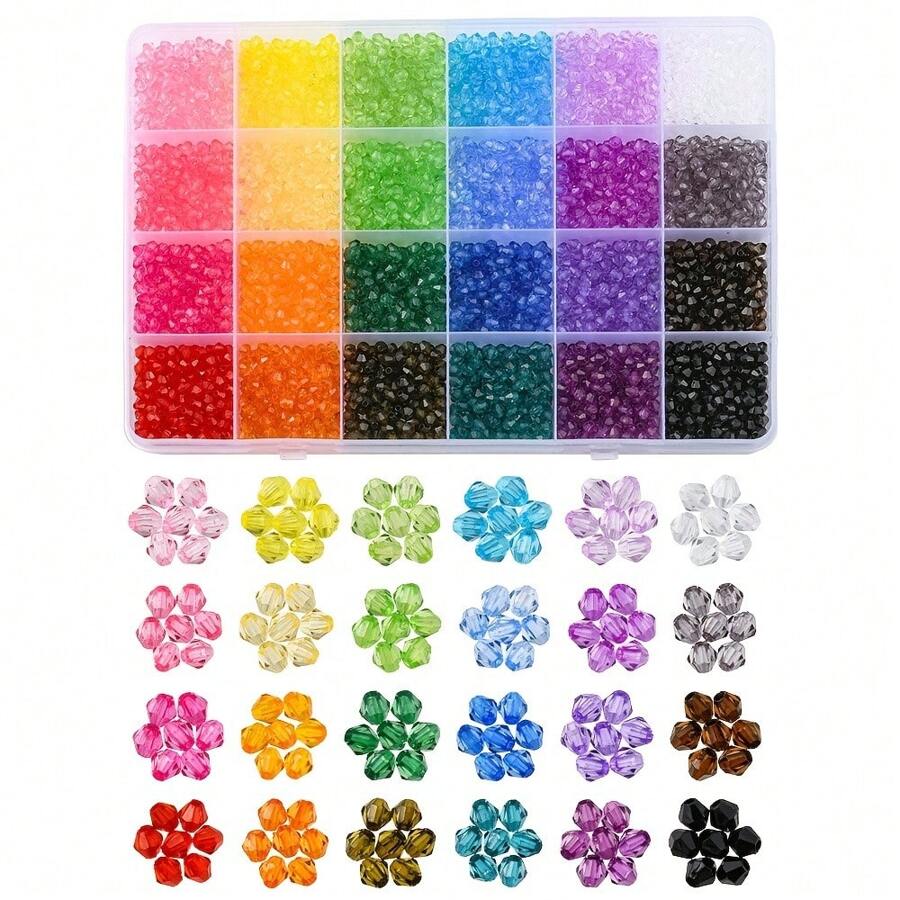 100/4800pcs Acrylic Beads Making Kit - Random Mixed Styles For Jewelry Making