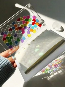 SHEIN X Jess A7 Transparent Visual Notebook Horizontal Inner Page 45 DIY Handbooks Creative Stationery Notebook 6-Hole Acrylic Drifting Sand Loose Leaf Notebook - Multicolor - View 7