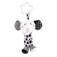 Cute & Funny Black & White Rattle Animal Plush Decoration - Zebra, Fox, Lion, Elephant, Soft Hanging Rattle For Infant & Toddler, Attractive Baby Toy