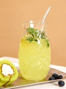 1 pièce Verre à cocktail au design d'ananas, verre à vin transparent, verres à champagne créatifs, tasses à boire, pour bar, pub, club, restaurant, usage domestique, articles de verrerie, sans paille - Multicolore - Voir 5