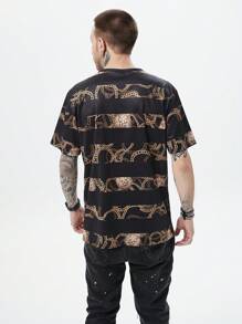Camisetas estampadas con cadenas para hombre, camisetas casuales de manga corta para el verano