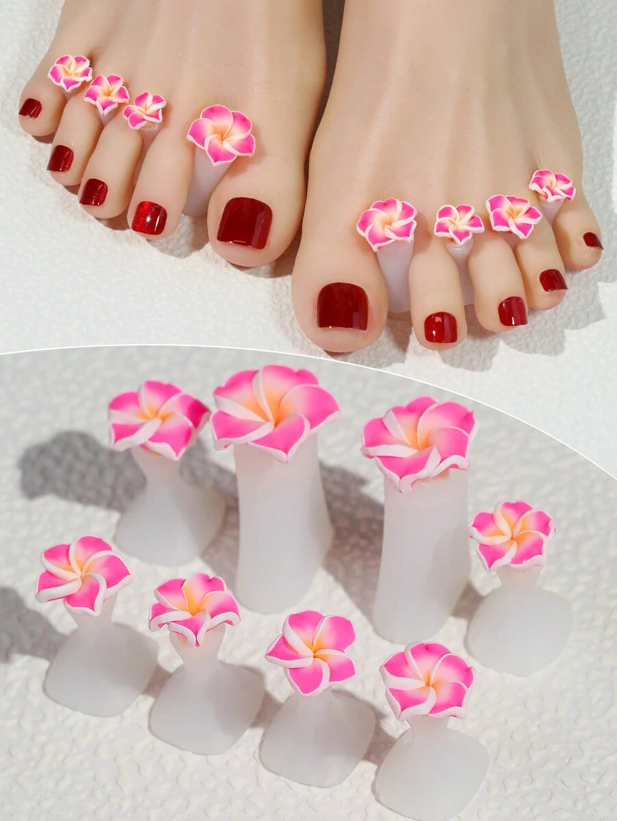 8件装硅胶粉色花瓣美甲分隔器，脚趾甲分隔器，美甲工具，美甲用品，适合女性和女孩日常美甲DIY，美甲用品，美甲工具，美甲艺术工具，返校季，美甲，美甲工具，贴片式美甲工具