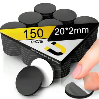 100/50/20/10/5 件圆形磁贴套装适用于冰箱贴 DIY，粘性橡胶磁点，磁性磁盘，具有强力自粘性