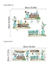 mama look 1pc Pink Bathroom Toiletries Storage Rack Wall Sticker Bathroom Decoration Background Sticker,Stickers,Wall Decal, Vinyl Decal For Home Decorations,Spring Decoration Items Refresh Your Home,Rama Decoration Stickers Kitchen Decor - Pink - View 6