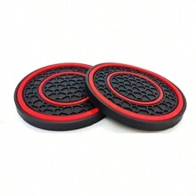 2pcs Honeycomb Pattern Double Ring Car Cup Holder Mat, Universal Interior Accessories For Most Vehicles - one-size - View 9