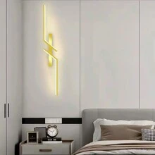 1入金/黑色閃電造型鐵質壁燈，個性簡約風暖色調燈光，適用於客廳裝飾，3000K，長度60cm - 暖光-3000K - 查看 10