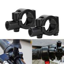 2 chiếc Giá đỡ tay lái xe máy Hợp kim nhôm 8 mm/10 mm Giá đỡ gương chiếu hậu gắn Bộ chuyển đổi kẹp Chủ đề màu đen cho xe máy ATV, xe tay ga Phụ kiện xe máy - màu đen - Xem 1