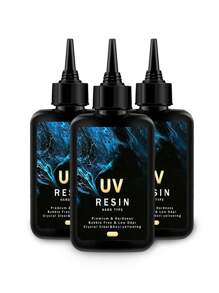 Resina UV - Kit de resina UV transparente de cristal de tipo rígido atualizado de 100/200/300g, para fabricação de joias artesanais