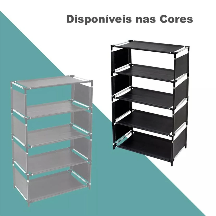 Shoe Rack 10 Pairs With 5 Floors Organizer Shelf - 灰色 - 查看 1