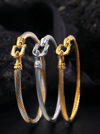 1 Stück Mode exquisites einfaches Anschluss-Hufeisenarmband (Männer/Frauen Geschenk) geeignet für Männer, täglich zu tragen