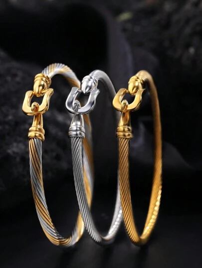 1 pièce Bracelet minimaliste à la mode en forme de fer à cheval, convenant aux hommes et aux femmes, idéal pour le port quotidien des hommes