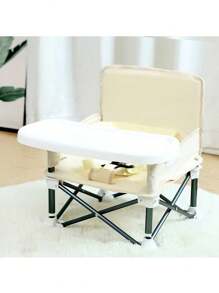 Toddler Travel Booster Seat, Compact Folding Eating Camping Beach Lawn Chair With Removable Tray Indoor Outdoor