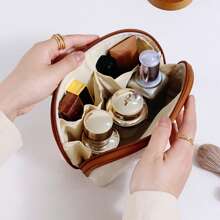 Crescent Shape Makeup Bag, Small Diamond Pattern Cosmetic Bag For Purse, Minimalism Makeup Pouch For School Cosmetic Bag For College Back To School Supplies Cosmetic Storage School Stuff Dorm Essentials Room Stuff Bag Organizer Holiday Essentials - Multicolor - View 4