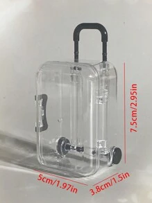Caja de almacenamiento de plástico transparente mini con ruedas retráctiles - Joyería, bocadillos, cajas de regalo para bodas/fiestas de cumpleaños, contenedor de dulces para equipaje de viaje Cosméticos, útiles escolares, organizador de bolsa, artículos para la habitación - transparente - Ver 6