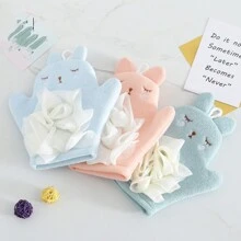 1 件装婴儿沐浴海绵、儿童沐浴球、卡通去角质毛巾、沐浴手套 - 彩色 - 查看 9