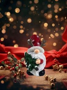 1 件圣诞装饰礼物手持驯鹿鹿角圣诞老人树脂工艺家居装饰适用于卧室客厅，圣诞礼物 - 彩色 - 查看 4