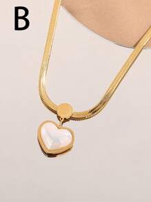 1 Miếng Đỏ  Love Thép Titan Dây chuyền , Nữ Ngày lễ tình nhân Qủa tặng , Thanh lịch Nhỏ bé Đỏ  Tim Vòng cổ Chuỗi , Đào Mặt dây chuyền trái tim , Nữ - trắng - Xem 14