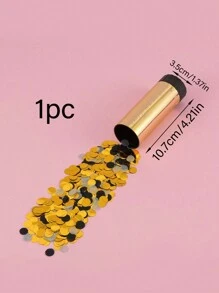 1 件金色手持五彩纸屑炮，扭动弹出，非常适合生日派对、聚会活动、返校情人节 - 金色 - 查看 2